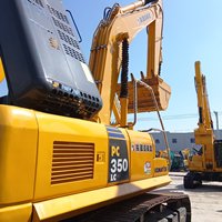 En stock, excavatrice Komatsu PC350LC d'occasion, châssis long renforcé pour travaux d'excavation profonde