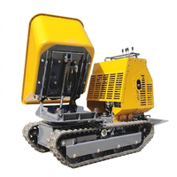 Mini-Raupendumper mit Hydraulisch Drehbarer Schaufel, Diesel-Betriebener Kettendumper, Kleiner Gummiketten-Dumper