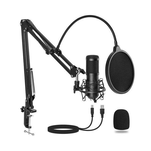 Professional ZTU12 Cardioid Condenser 14mm Diaphragm Boom Arm Stand Micro Studio USB Mic