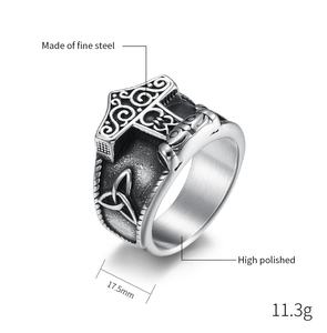 Anillo de joyería de moda para mujer, anillo de joyería fina, anillo de joyería de acero inoxidable, anillo de compromiso chapado en oro, estilo martillado - Product Image 3