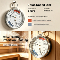 Termometer Higrometer Sauna Mekanis Tahan Suhu Tinggi untuk Dalam dan Luar Ruangan, Rumah, Kebun, dan Rumah Kaca