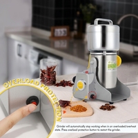 BOOU Protection de sécurité, machine à moudre électrique multifonctionnelle 1680W pour épices, maïs, riz et céréales, capacité 250g, usage commercial