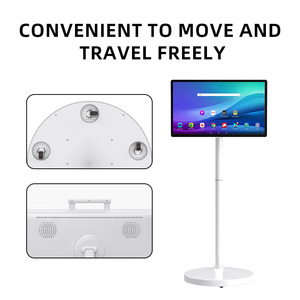 Téléviseur intelligent portable de 24 pouces avec écran tactile, sur roulettes, support au sol mobile, affichage Android sans fil pour la maison - Product Image 4