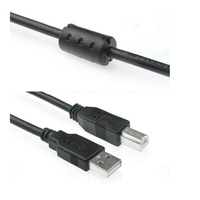 Cable de Datos USB Estándar 2.0 para Impresora y Computadora, Cable de Carga Rápida de 3A con Anillo Magnético de Protección, Negro