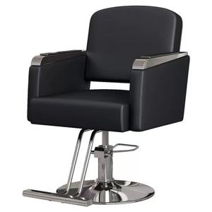 Sillón de Barbería Hidráulico Moderno y Resistente para Salón de Belleza, con Asiento de Cuero y Reposapiés Ajustable - Product Image 4