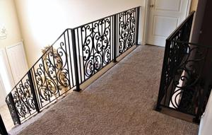 Nhà Máy Tùy Chỉnh Trong Nhà Cầu Thang Lan Can Sang Trọng Đúc Sắt Lan Can Hiện Đại Rèn Sắt Cầu Thang Lan Can - Product Image 5