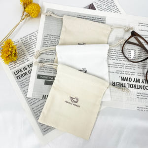 Bolsas de joyería de algodón Chevron con cordón de 10x12 cm con logotipo de marca personalizado para embalaje de regalo - Product Image 5