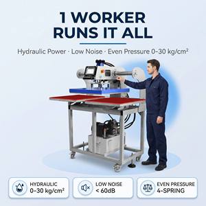 Máquina de Transferencia de Calor Hidráulica Automática Deslizable para Sublimación de Prendas - Product Image 2
