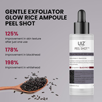 Ampoule exfoliante au riz noir et blanc à étiquette privée personnalisée, sérum facial exfoliant au riz doux
