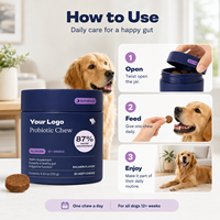 Friandises à Mâcher Probiotiques pour Chiens – Soutien Digestif, Formule Santé Intestinale, Saveur Saumon, Complément Bien-être pour Animaux de Compagnie, OEM