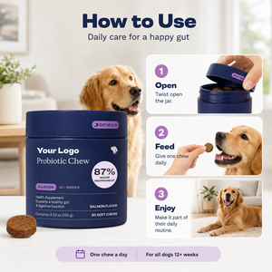 Masticables Probióticos <span class=keywords><strong>para</strong></span> <span class=keywords><strong>Perros</strong></span>, Suplemento de Apoyo Digestivo, Fórmula <span class=keywords><strong>para</strong></span> la Salud Intestinal, Sabor a Salmón, Golosina <span class=keywords><strong>para</strong></span> el Bienestar de las Mascotas, OEM - Product Image 4