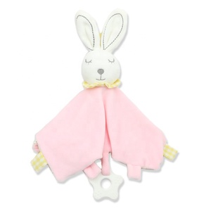 Edredón de felpa con forma de Animal para bebés recién nacidos, juguete relajante para dormir, con forma de toalla y sonajero - Product Image 5