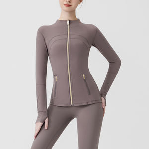 Venta al por mayor de tops de manga larga sin costuras con media cremallera, transpirables, que absorben la humedad y con elasticidad en cuatro direcciones, ideales para yoga y el día a día. - Product Image 5