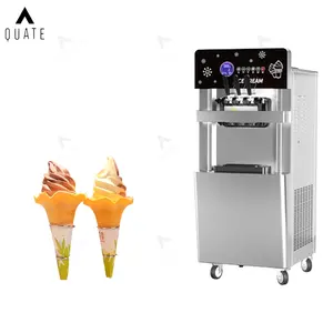 Mesin es krim lembut komersial Mini, Meja baru 3 rasa campuran mesin es krim lembut