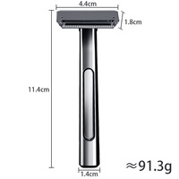 Porte-lame de rasoir de sécurité double lame en acier inoxydable 20T pour le rasage du visage des hommes, design vintage, boîte cadeau LIBANG