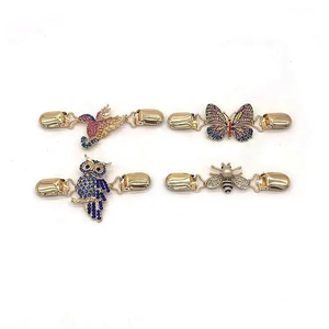 卸売カスタムラインストーン漫画ロゴシャツショールブローチカーディガンカラーセータークリップ衣類用 - Product Image 6