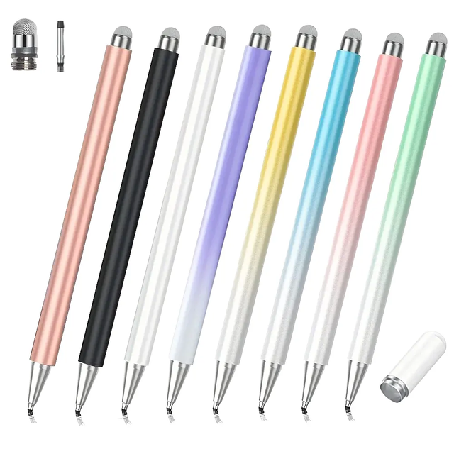 Factory-Made Dual Tip Magnetic Stylus Pens Passive Disc Fabric Pencil Writing for iPad Tablet Cell Phone Capacitive Touch Metal