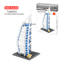 Modèle de construction en blocs de plastique ABS de l'hôtel Oberoi Yacht à Dubaï, Émirats arabes unis, série Monuments architecturaux mondiaux, jouets pour enfants