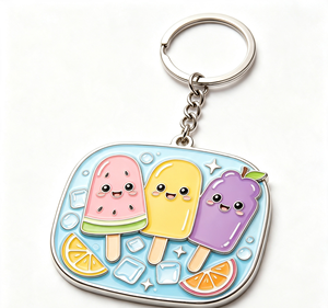 พวงกุญแจเคลือบสีรูปไอศกรีมการ์ตูน ของที่ระลึก ของชำร่วย - Product Image 2
