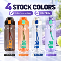 Bouteille d'eau sport 600 ml à ouverture rapide avec cordon portable, bouteille PC à boire directement, logo personnalisé OEM ODM