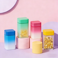 Bouteille en verre carrée personnalisée Frost 90ml 120ml vide pour capsules, pilules, bonbons gélifiés, suppléments alimentaires avec bouchon à vis