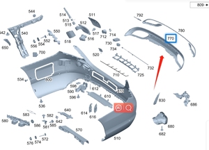 2058853103 adatto per la parte inferiore del paraurti posteriore del pannello di rivestimento del paraurti posteriore Mercedes-Benz W205 C200 - Product Image 2