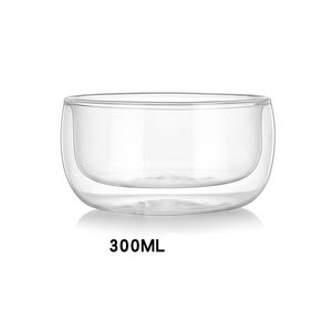 Insalatiera di frutta in vetro trasparente a doppio strato resistente al calore soffiato a mano decorativo per <span class=keywords><strong>Bar</strong></span> ristorante di casa - Product Image 3