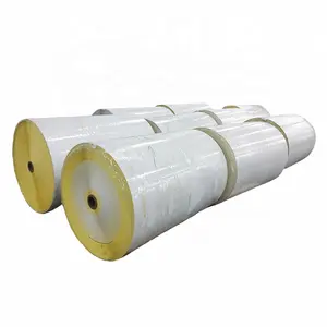 Rollo de etiquetas de transferencia térmica jumbo, rollo de etiquetas semibrillante, etiqueta adhesiva de impresión, material crudo, papel autoadhesivo, precio de fábrica