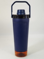 Bouteille shaker protéinée isotherme portable en acier inoxydable de 20 oz, écologique, avec compartiment de rangement, isolation thermique 12-24h