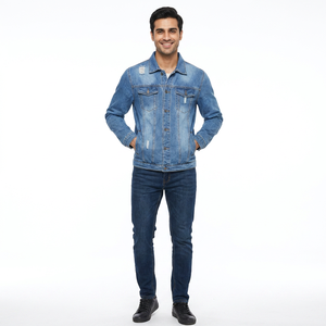 OEM <b>Denim</b> <b>Jackets</b> for Men Fashionable Blue Jean Coats Wholesale <b>Custom</b> Label Manufacturer Bulk Supply Factory - Product Image 1