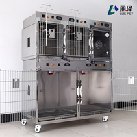 Cage vétérinaire robuste en acier inoxydable, cage de soins intensifs pour animaux, maison respirante pour animaux d'intérieur et d'extérieur pour chats et chiens, 1 pièce