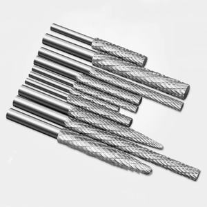 Kepala Gerinda karbida Double-grain, <span class=keywords><strong>File</strong></span> putar Single-grain, pegangan silinder 3mm A3 A4 A5 A6 A0413M03 - Product Image 3