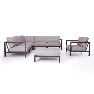 Venta Directa de Fábrica, Juego de Muebles Modernos para Patio, Sofá Seccional en Forma de L para Jardín, Conjunto de Sofás de Esquina de Aluminio para Exteriores - Product Image 5