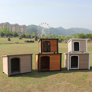 Lüks dayanıklı hava katı çam inşaat açık Pet köpek evi ahşap Pet köpek kulübesi ev - Product Image 2