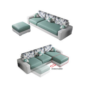 Modernes, umweltfreundliches L-förmiges Ecksofa-<span class=keywords><strong>Set</strong></span> aus Stoff mit drei Sitzen für kleine Wohnungen, vollständig aus Schaumstoff gefüllt - Product Image 5
