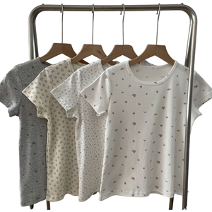 Brandy BM's Hot Selling T-shirt d'été pour femmes imprimé pur coton coupe ajustée à manches courtes sous-vêtement haut pyjamas doux - Product Image 1