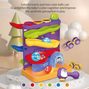 Jeu de piste ITTL <span class=keywords><strong>Mini</strong></span> voiture à double face avec boule roulante Pingouin Marteau 3 en 1 Ensemble de jouets de montagnes russes pour enfants - Product Image 5