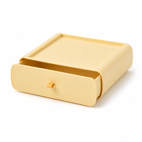 Organisateur de tiroir de bureau compact et empilable, petite boîte de rangement en PP, surface plate, pour chevet ou coiffeuse, 3 couleurs, OEM