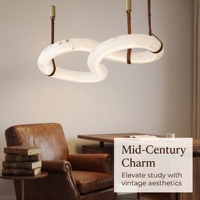 Lustre moderne de luxe en albâtre, luminaire suspendu en pierre naturelle pour salle à manger, taille moyenne, LED, garantie 3 ans, dimmable