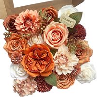 Boîte de fleurs artificielles en soie réalistes DIY - Cadeaux de mariage, cadeaux d'anniversaire, décorations de Noël et de rentrée scolaire, décoration moderne faite à la main pour la maison et les mariages