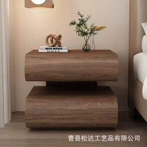 Custom-made wooden bedside table, Chinese style floating bedside table, solid wood minimalist home bedroom <b>small</b> storage <b>cabinet</b> - Product Image 2