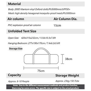 Maravillosa Carpa Inflable Tipo Casa, Nueva, para las Cuatro Estaciones, Resistente a la Lluvia y al Viento, Portátil, con un Dormitorio y una Sala de Estar - Product Image 3