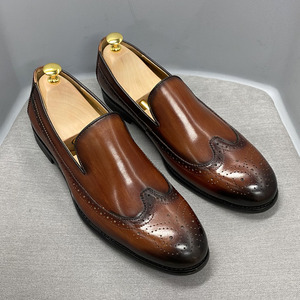 New Custom Business Office <strong>s</strong> <strong>Men</strong> Genuine Leather Brogue Oxford Luxury Dress <strong>s</strong> Monk Strap - Product Image 3