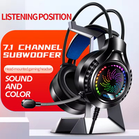 Headphone Gaming Q7 Luminous Over-ear RGB Dinamis Berkabel 3.5mm+USB Headset Gaming Earphone Berkabel Super Bass