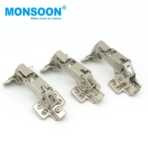 Charnière d'angle hydraulique automatique pour meuble de cuisine, nickelée, 165 degrés, fermeture douce, charnière 3D - Product Image 1