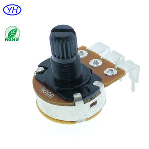 Alta calidad RB1611S 5 pines 5K 10K b50k B100K 500K película de carbono lineal 16mm interruptor de potenciómetro atenuador con eje de plástico - Product Image 6