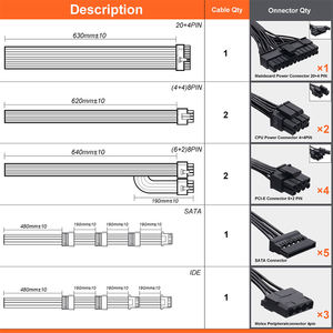 Usine directe 80 Plus 1000w Fontes ordinateur PSU ATX alimentation PC alimentation de jeu - Product Image 2