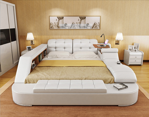 Lit intelligent LED multifonction avec massage, lit intelligent pour chambre à coucher - Product Image 1