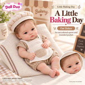 Muñeca Reborn de Silicona Personalizada de 4 Pulgadas, Mini Muñeca Bebé, Estilos de Delantal con Diseño de Avena, Bayas y Cacao, Regalo de Navidad para Niños - Product Image 1