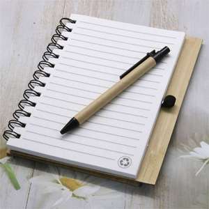 Carnet à spirale A5 en bambou, couverture rigide, bande élastique, grain de bois, agenda de haute qualité, logo personnalisé pour entreprise, cadeaux d'affaires - Product Image 2